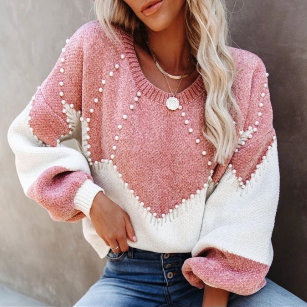 NEW Vici Vivianna Embellished Chenille Sweater
